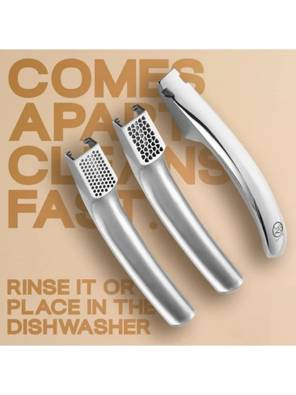 Easy Garlic Press - No Peel Needed, Fine & Coarse Options, Lifetime Replacement
